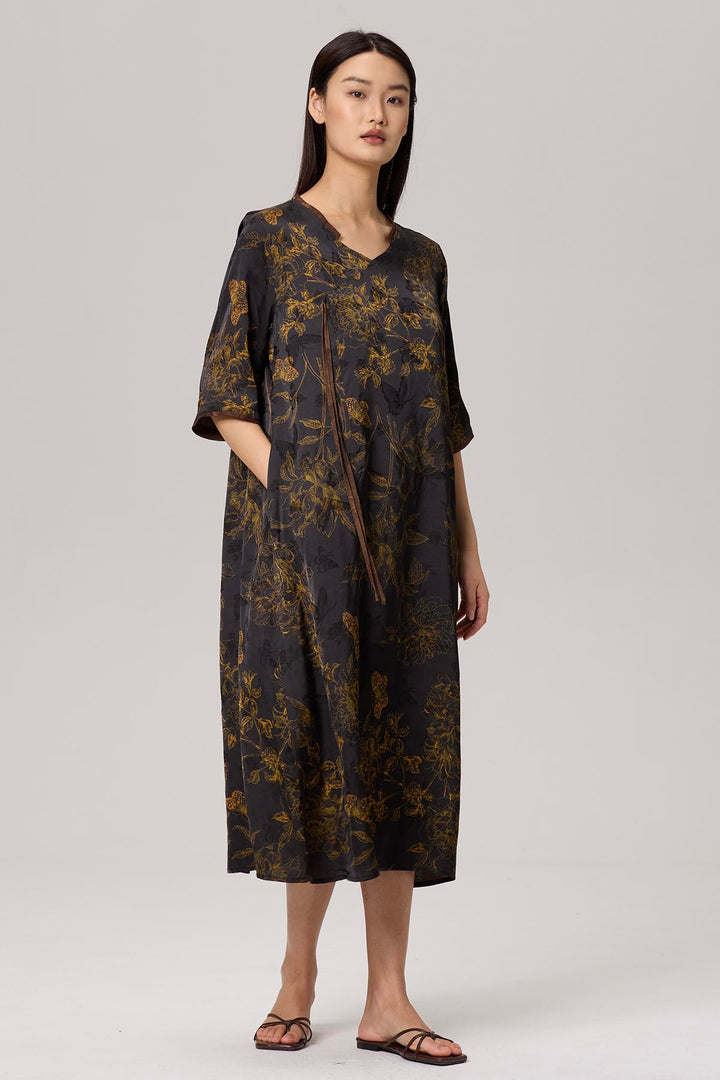 Sakura V-Neck Print Dress