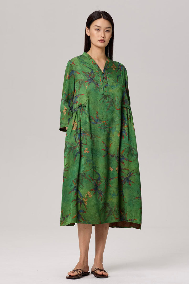 Cammy V-Neck Print Dress