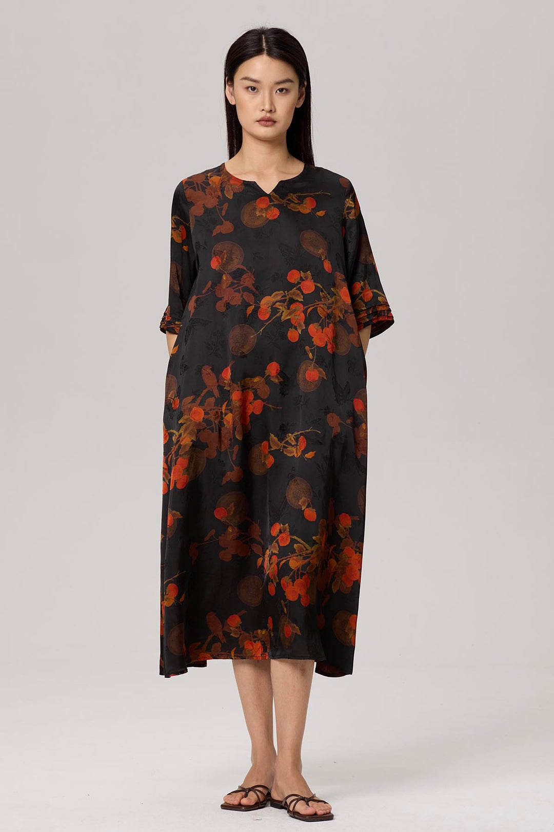 Caprice Short Sleeve Print Dress