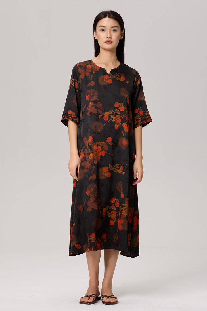 Caprice Short Sleeve Print Dress