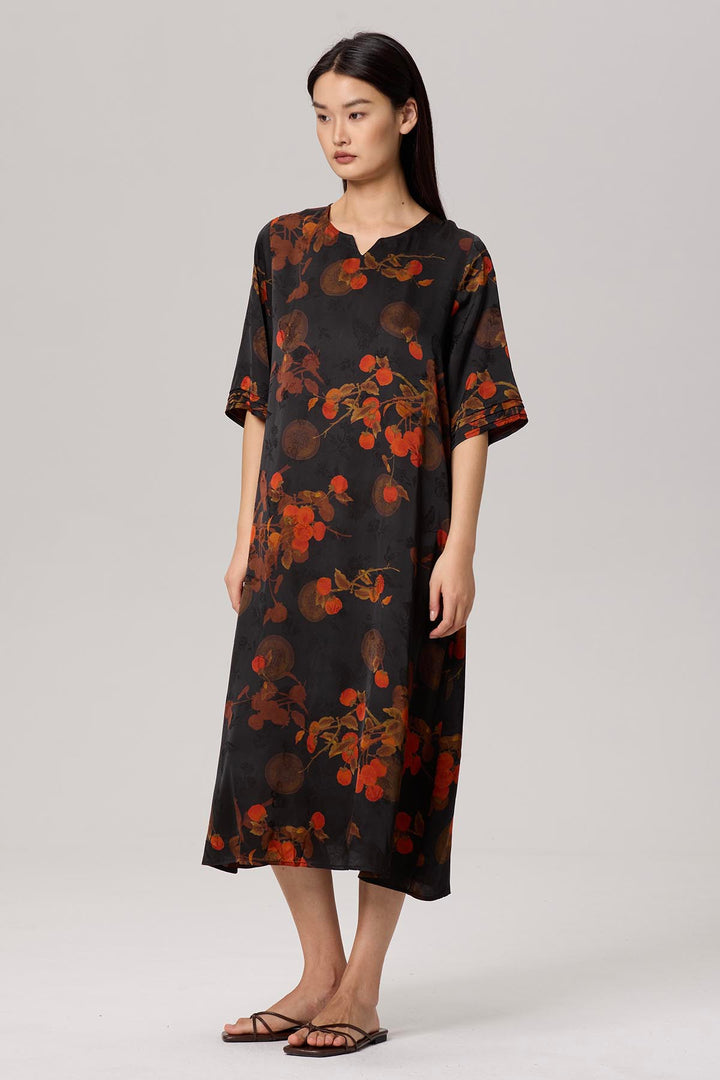 Caprice Short Sleeve Print Dress