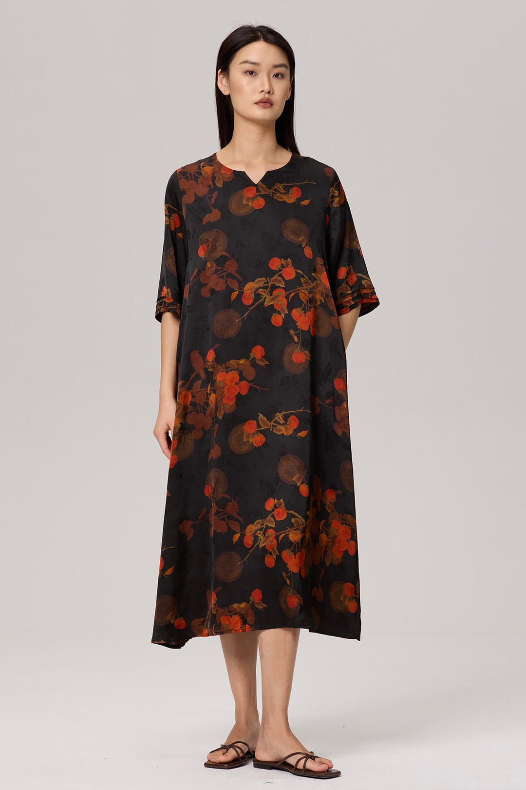 Caprice Short Sleeve Print Dress