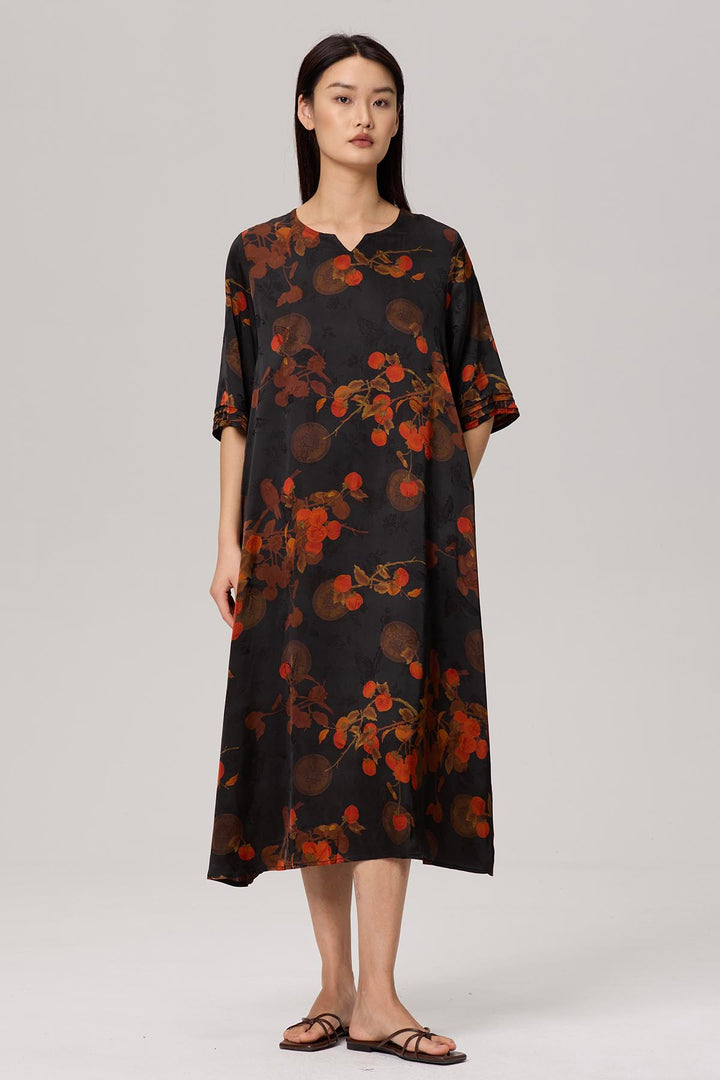 Caprice Short Sleeve Print Dress