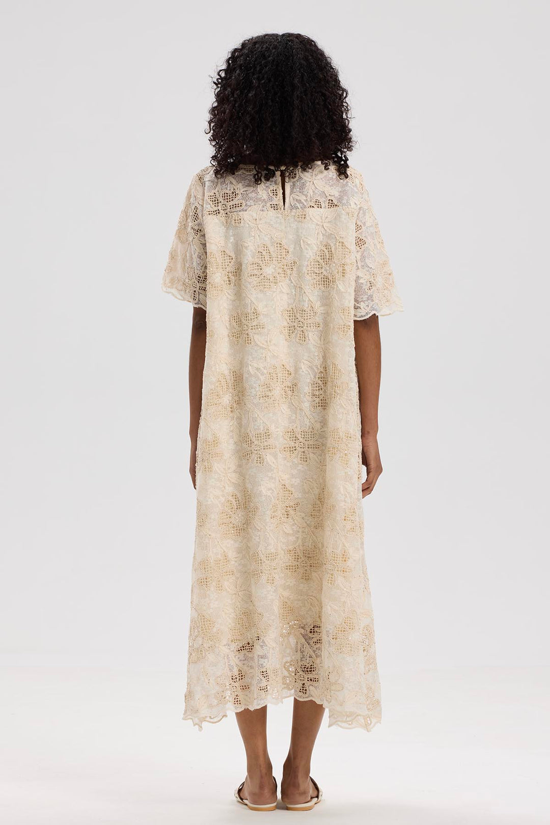 Althea Short Sleeve Lace Maxi Dress