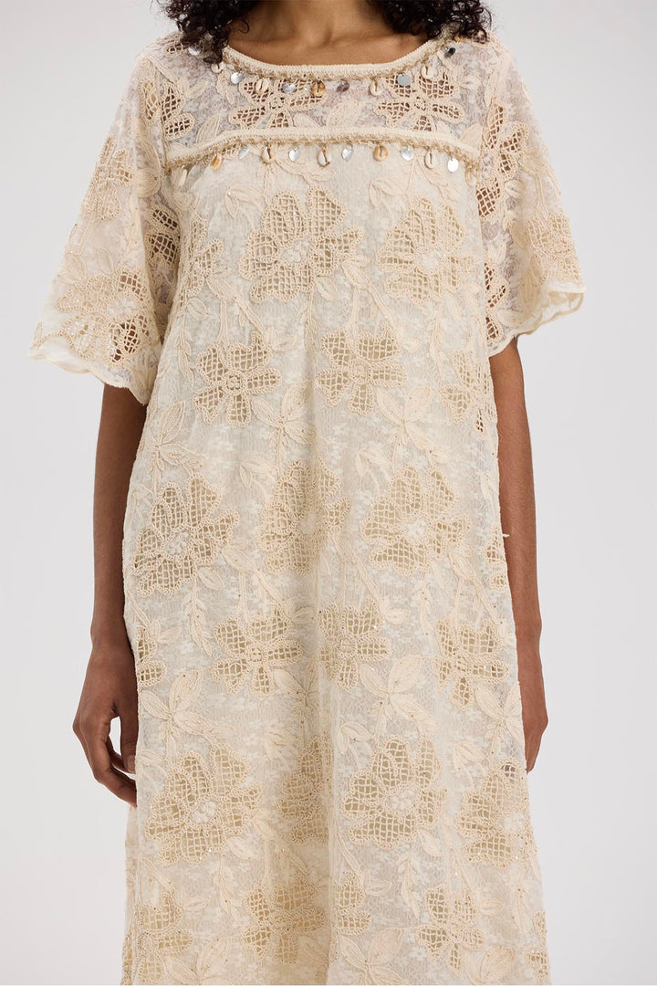Althea Short Sleeve Lace Maxi Dress