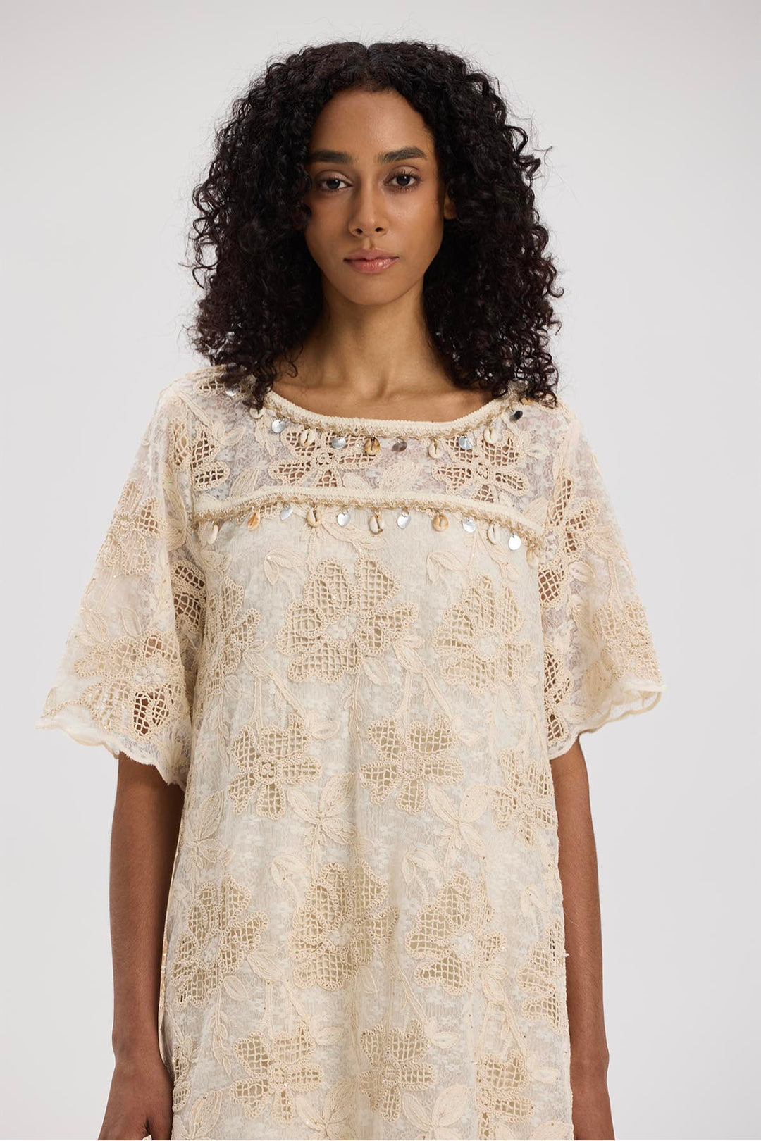 Althea Short Sleeve Lace Maxi Dress