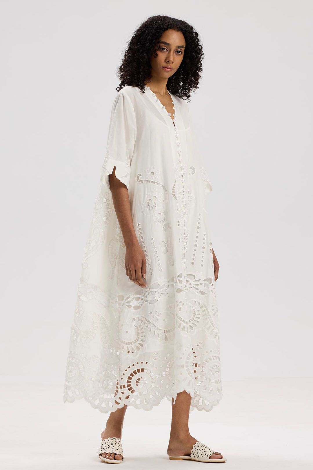 Mae V-Neck Maxi Lace Dress