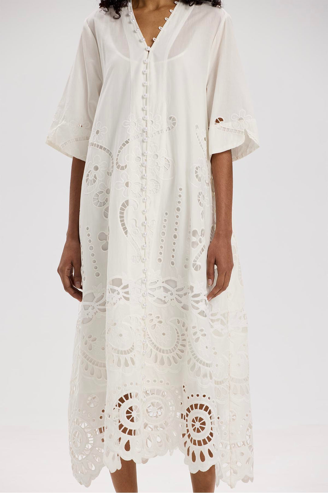 Mae V-Neck Maxi Lace Dress