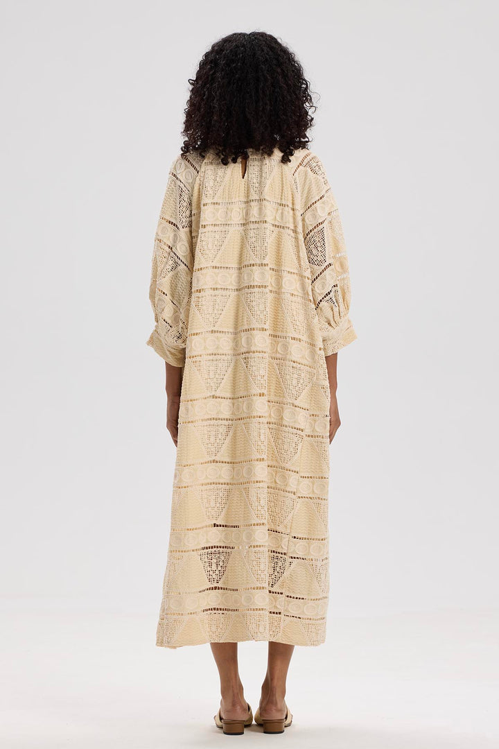 Paloma V-Neck Embroidery Casual Maxi Dress