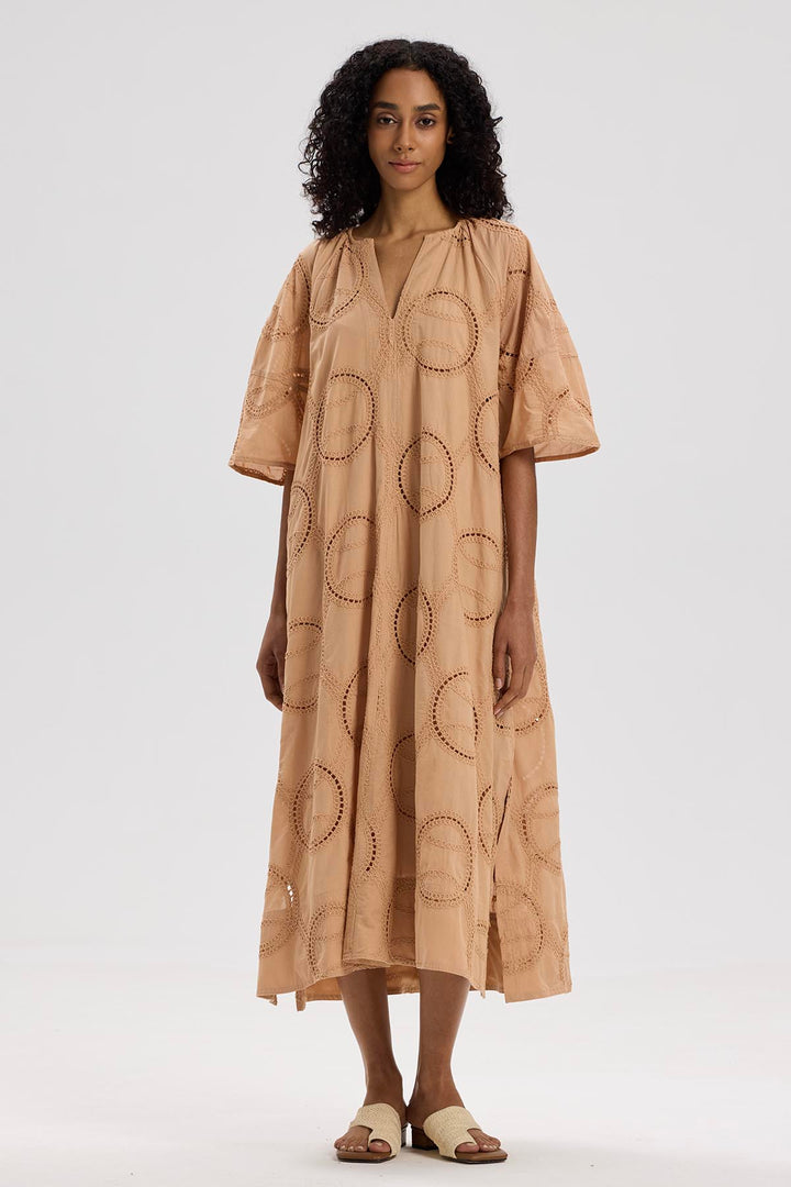 Adanna Lace Cotton Maxi Dress