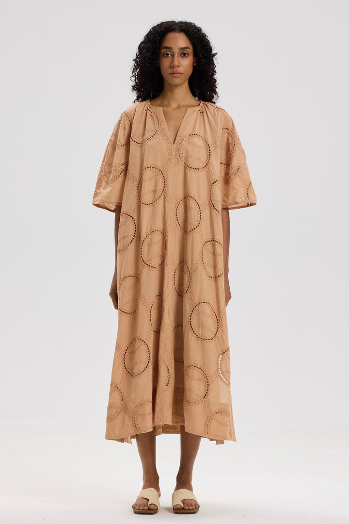 Adanna Lace Cotton Maxi Dress