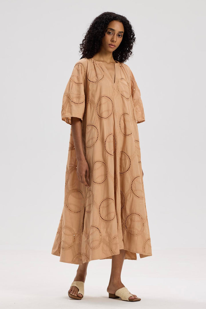 Adanna Lace Cotton Maxi Dress