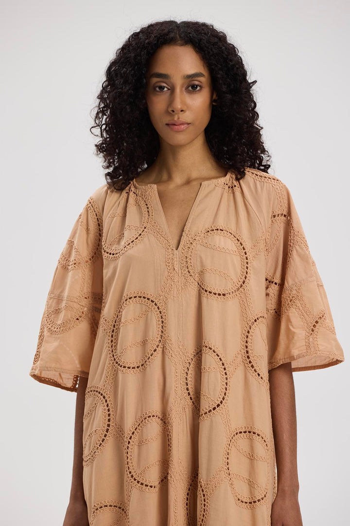 Adanna Lace Cotton Maxi Dress