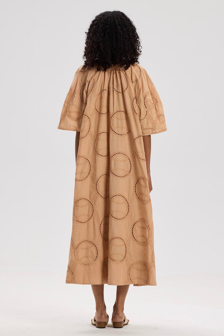 Adanna Lace Cotton Maxi Dress