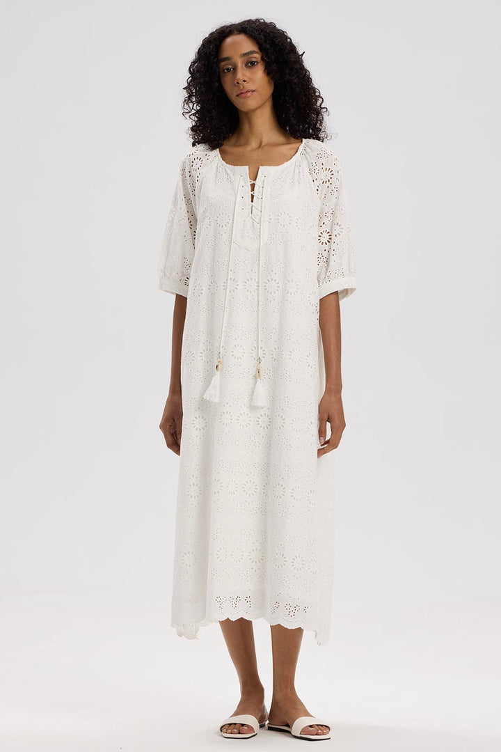 Maeleys Short Sleeve Hollow Out Dress