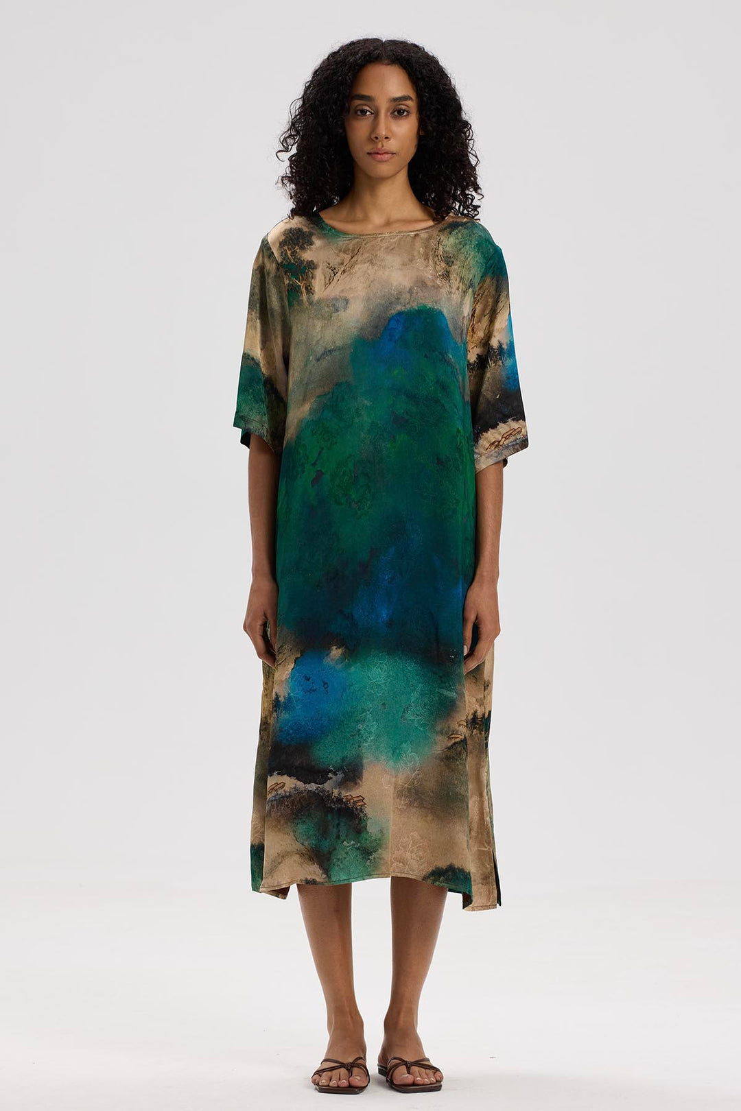 Serina Short Sleeve Print Dress