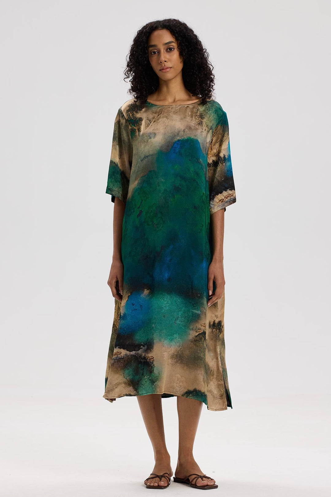 Serina Short Sleeve Print Dress