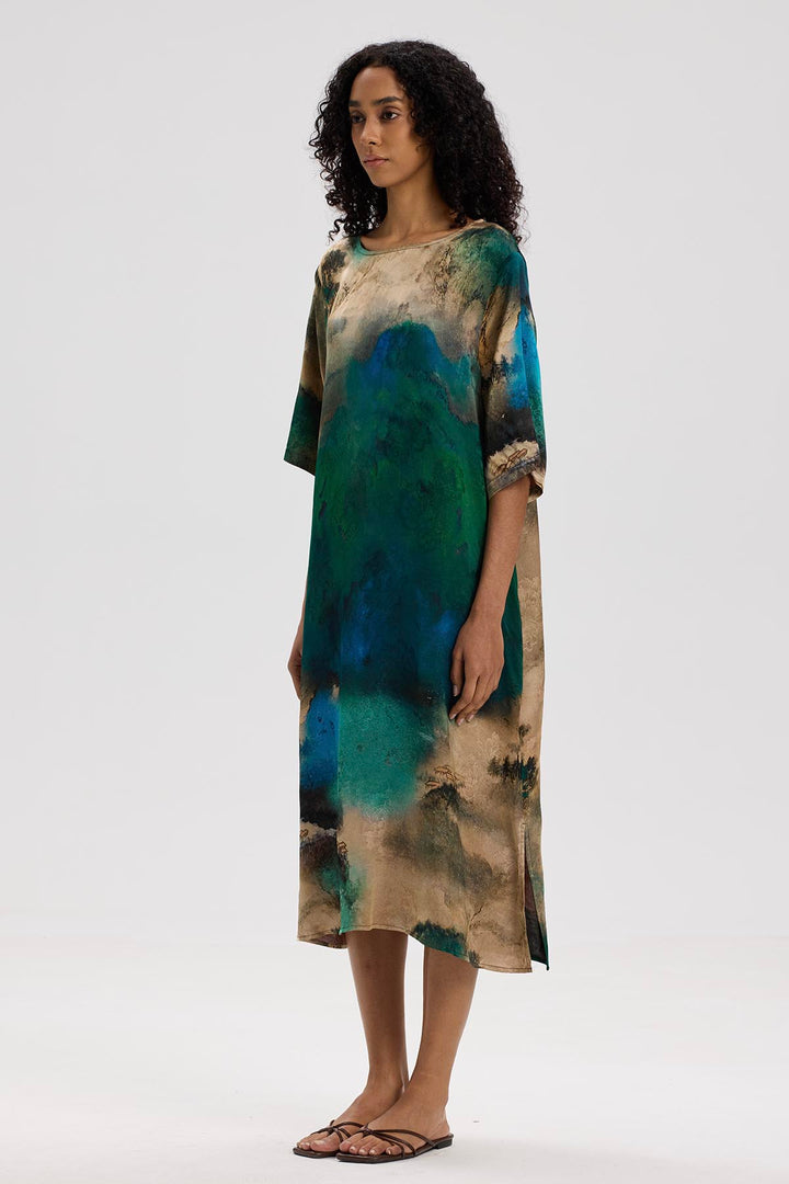 Serina Short Sleeve Print Dress