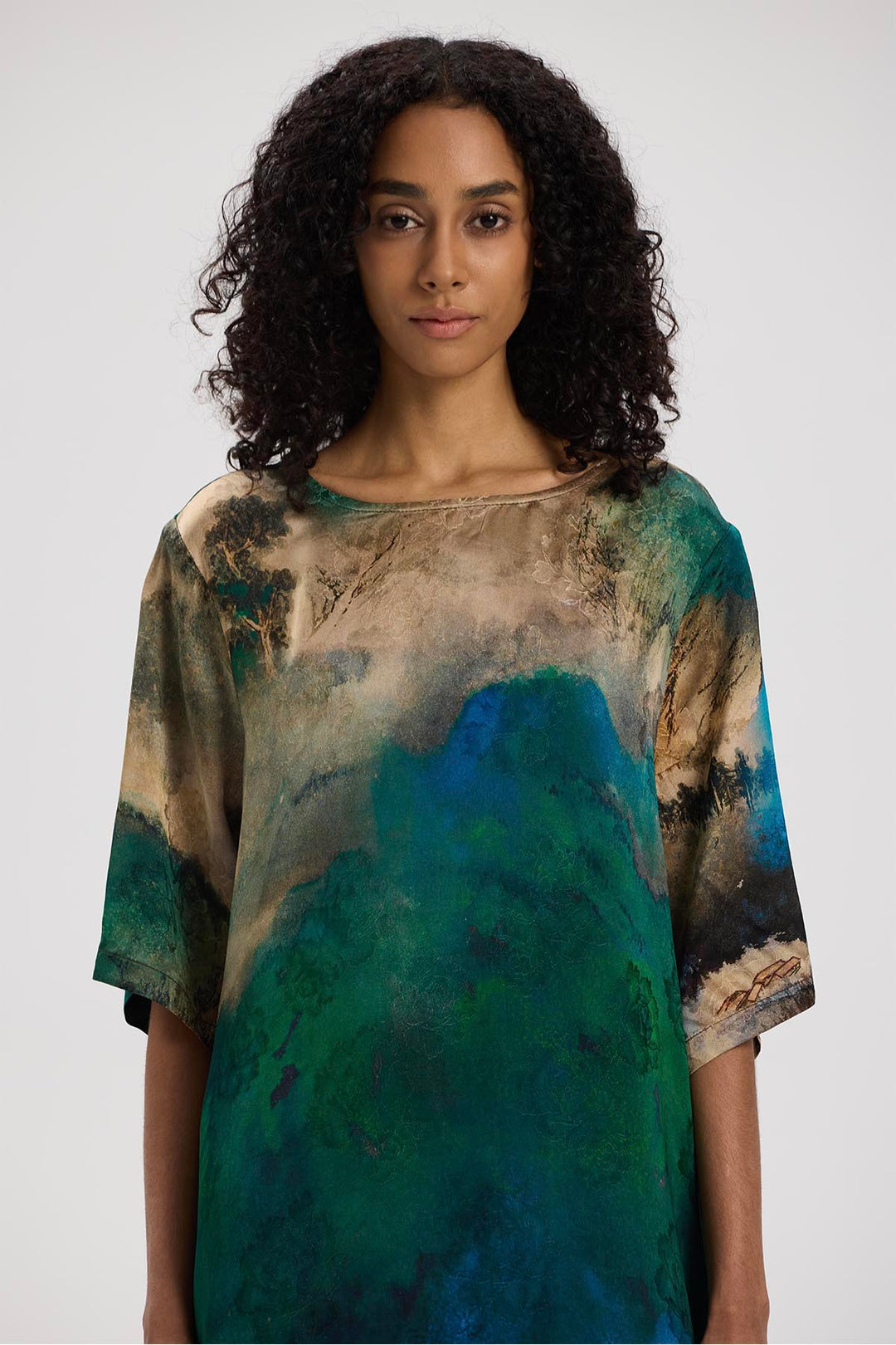 Serina Short Sleeve Print Dress