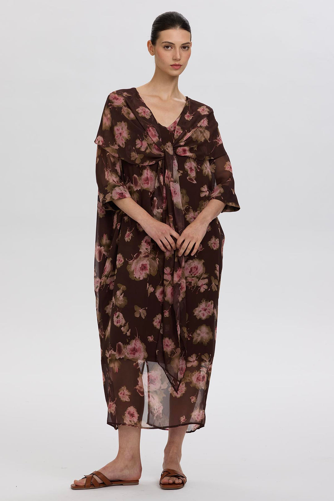 Farah Flower Print Maxi Dress