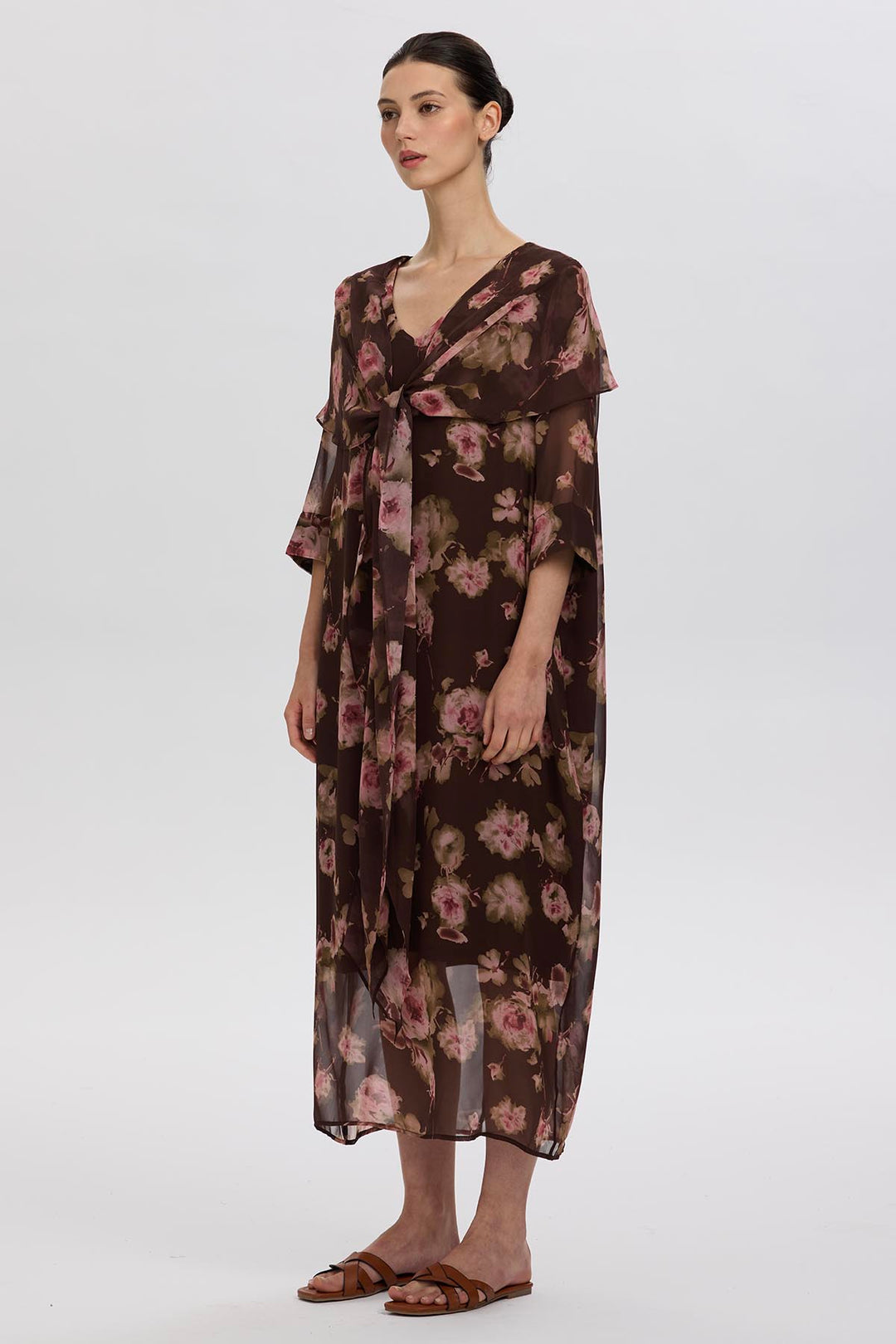 Farah Flower Print Maxi Dress