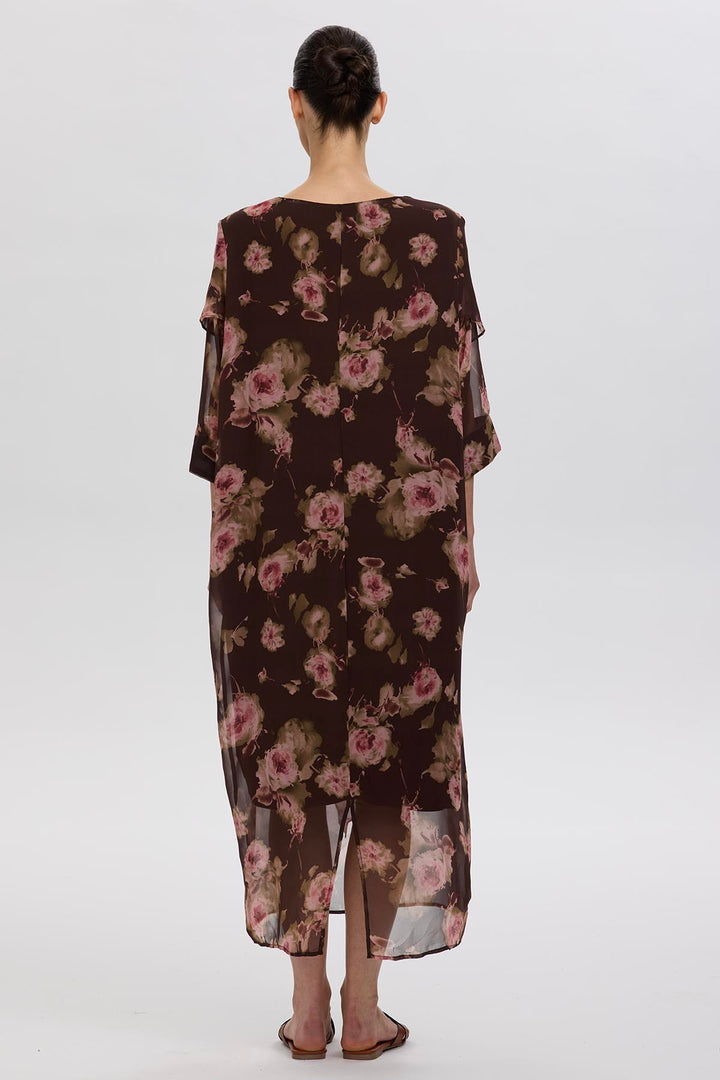 Farah Flower Print Maxi Dress
