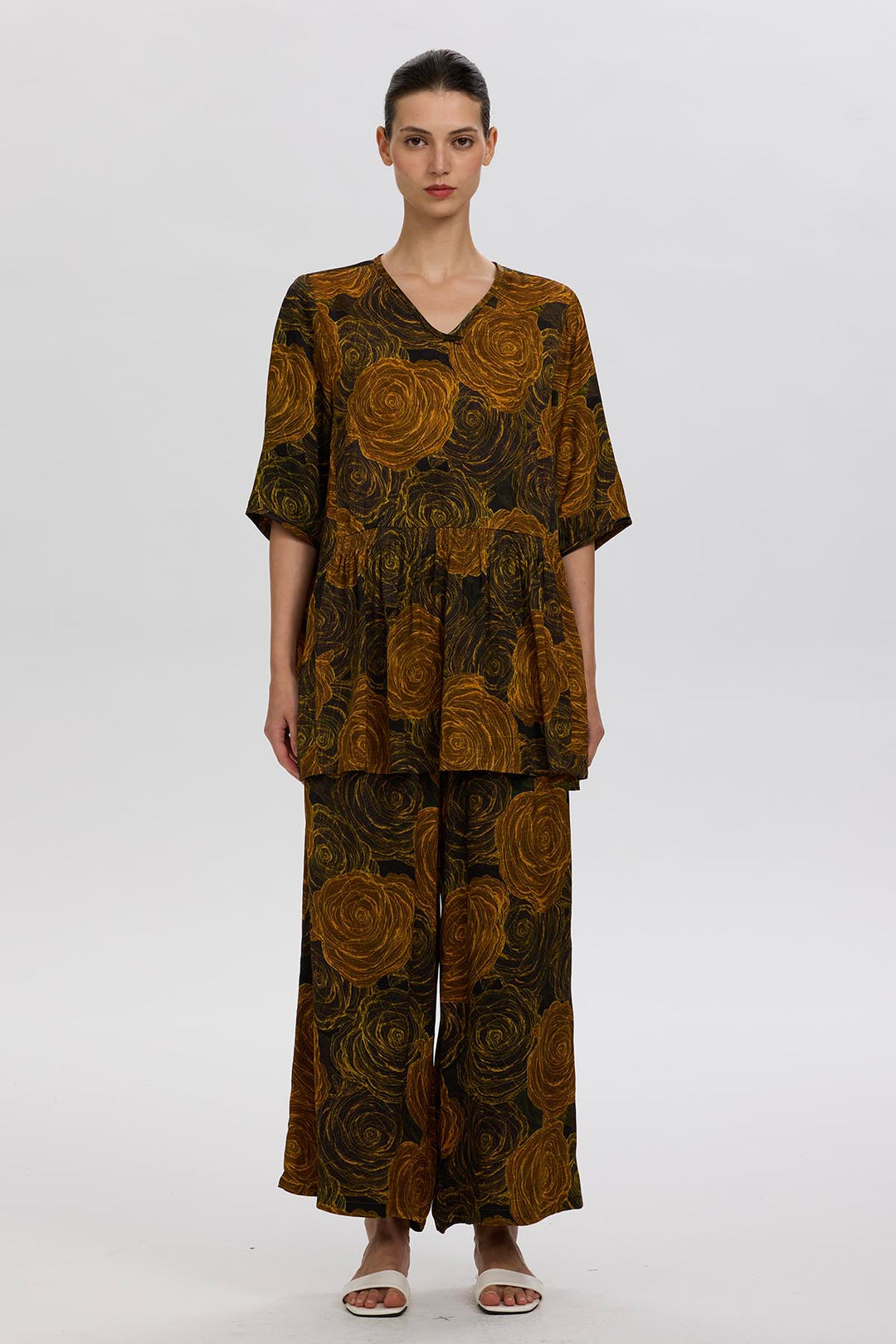 Adrina Print Wide Leg Two Set