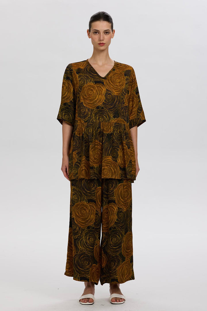 Adrina Print Wide Leg Two Set