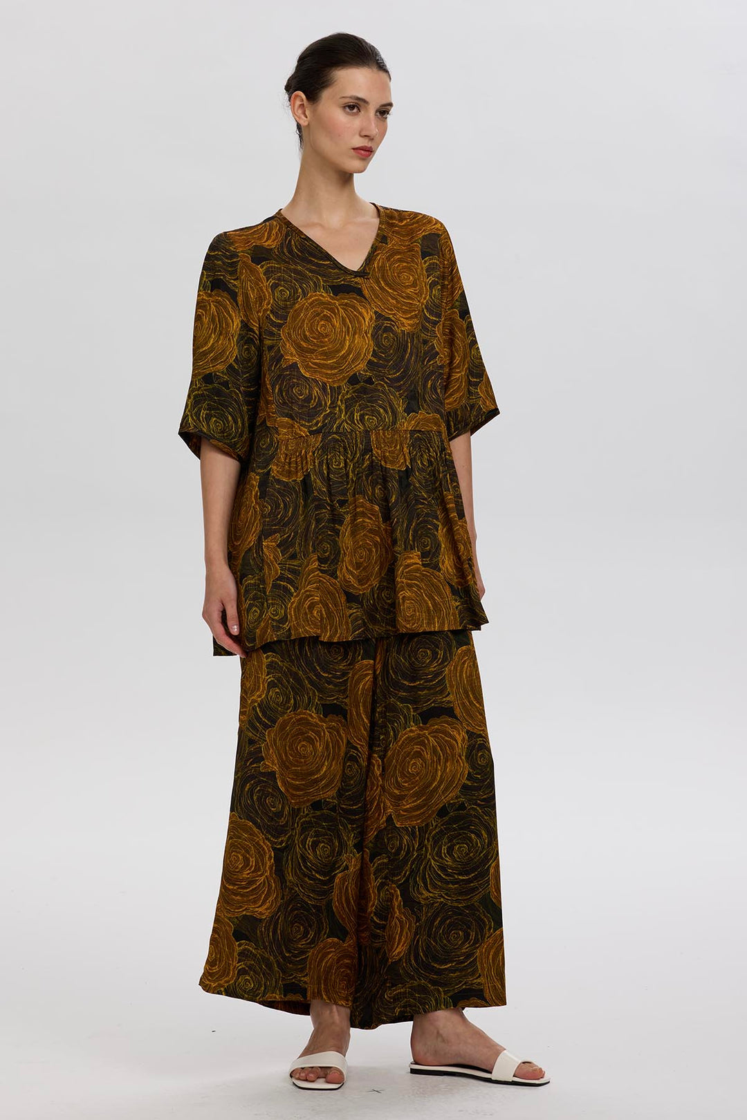 Adrina Print Wide Leg Two Set