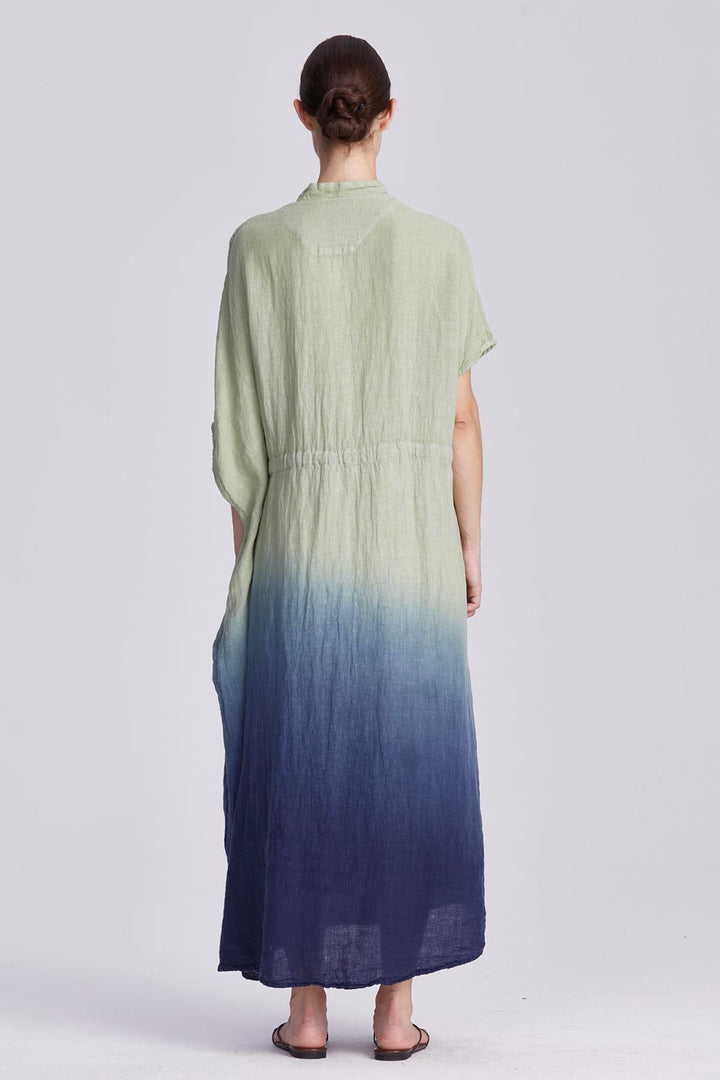 Liora Embroidered Linen Wrap Dress