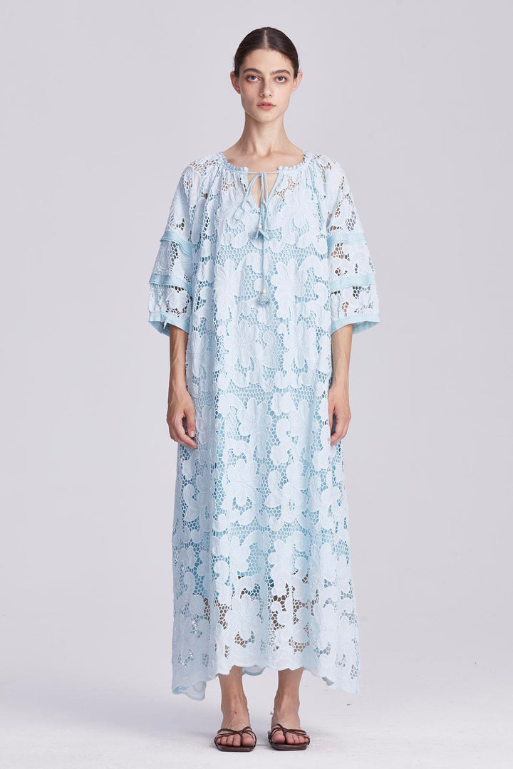 Ophelia Embroidery Lace Maxi Dress