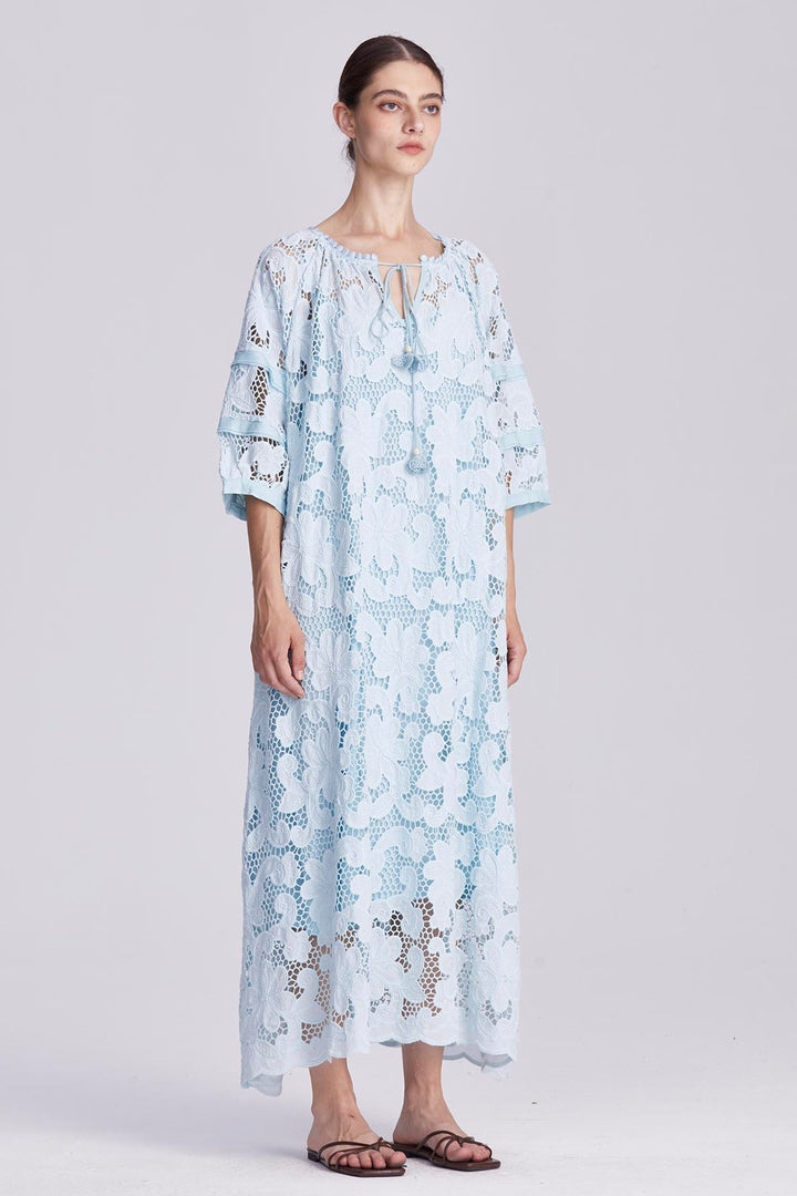 Ophelia Embroidery Lace Maxi Dress