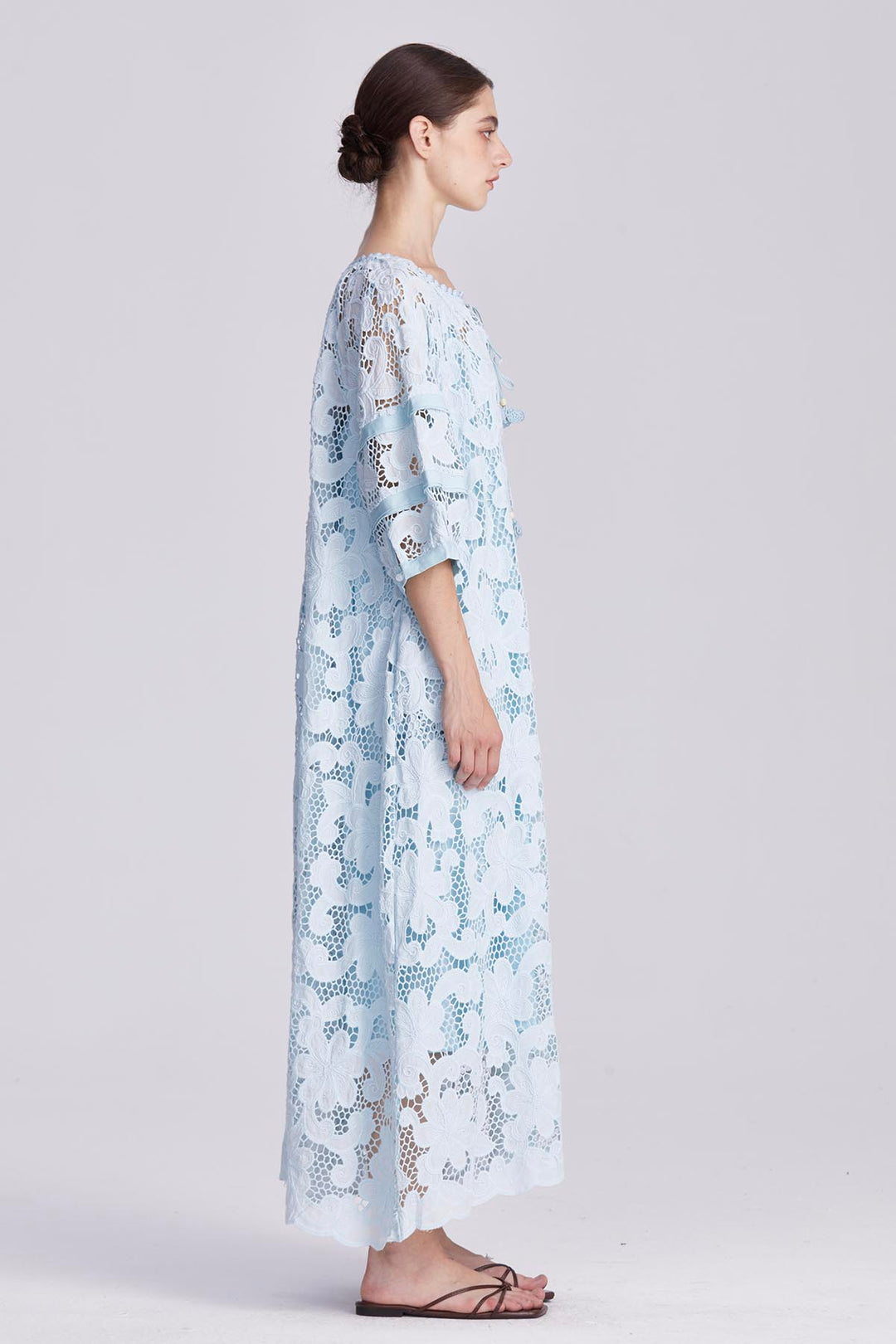 Ophelia Embroidery Lace Maxi Dress