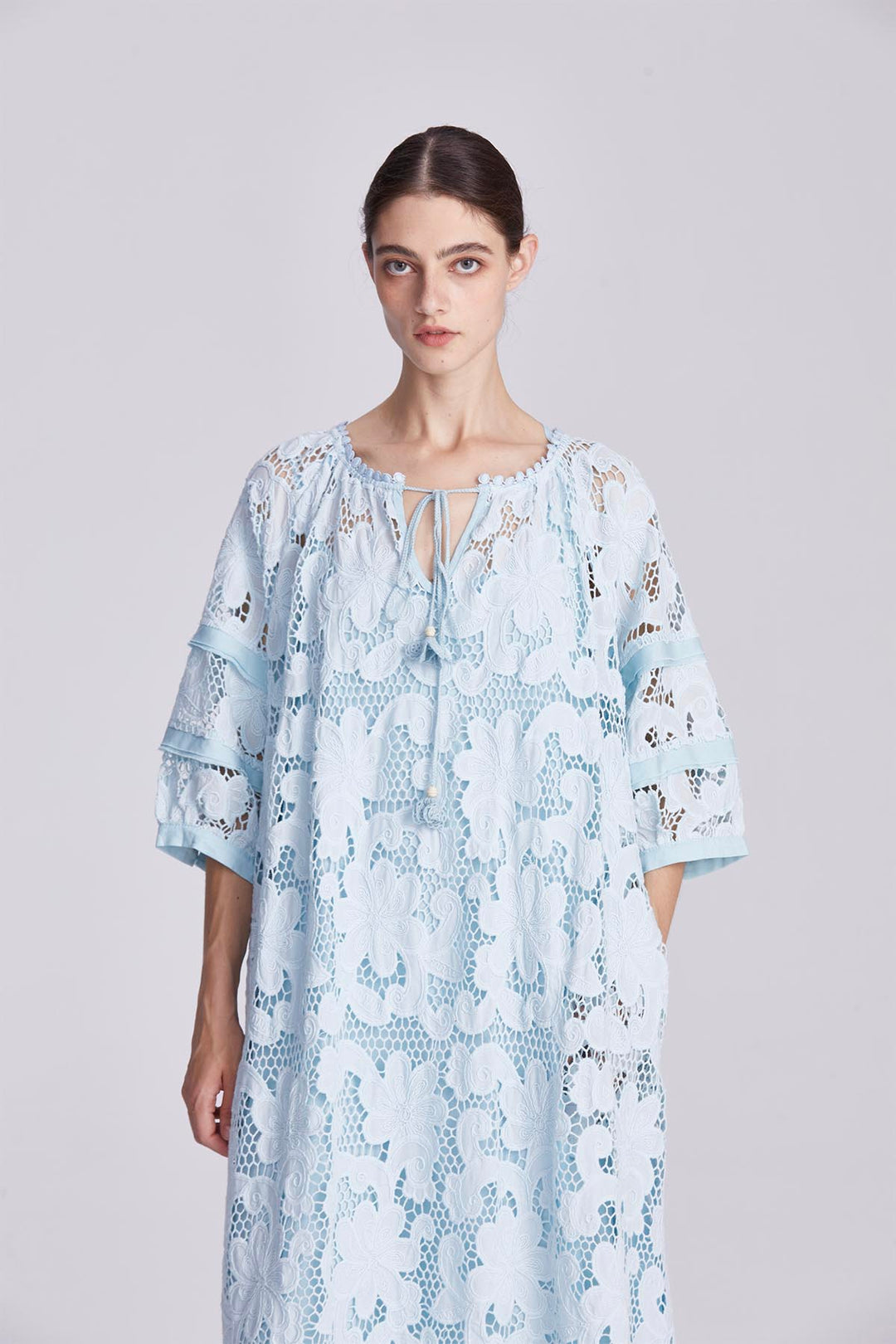 Ophelia Embroidery Lace Maxi Dress