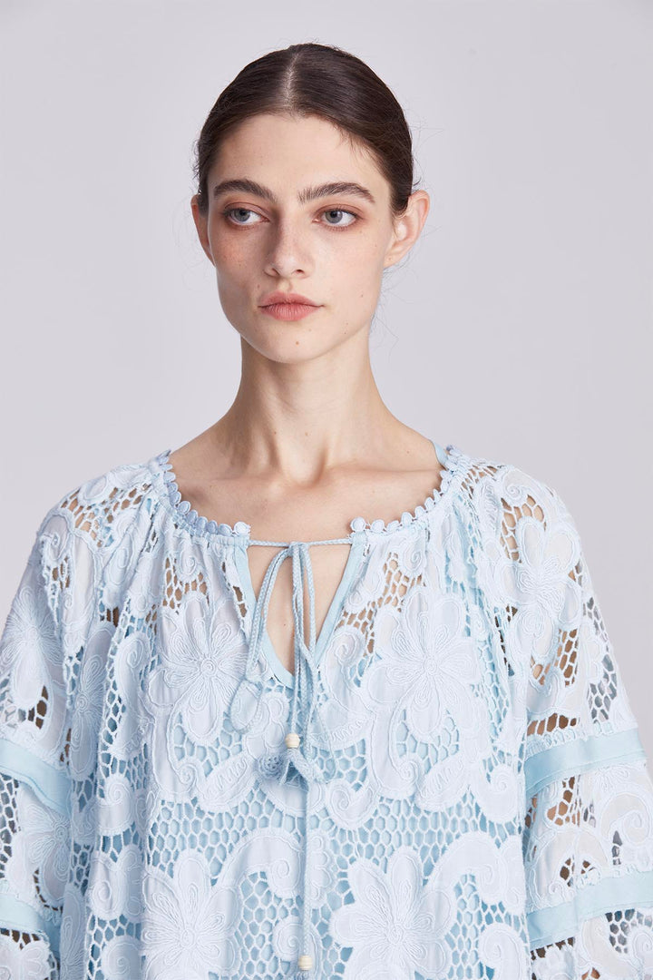 Ophelia Embroidery Lace Maxi Dress