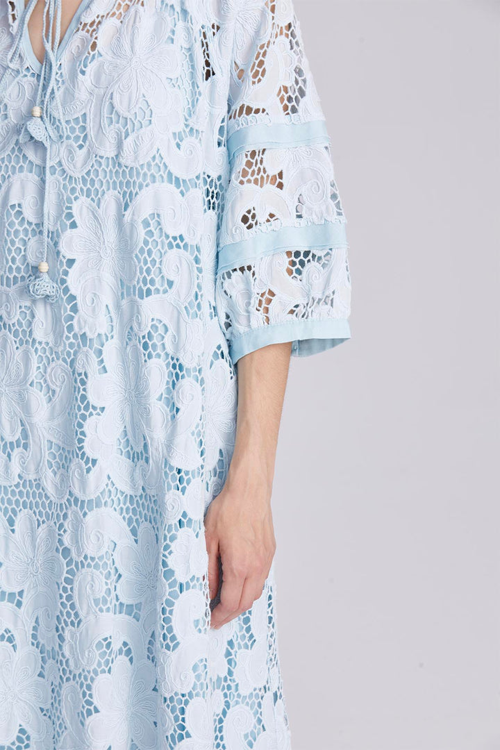 Ophelia Embroidery Lace Maxi Dress