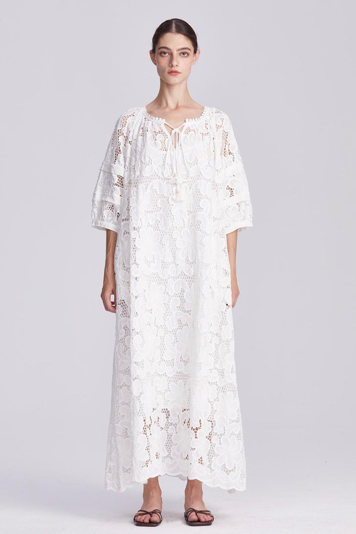 Ophelia Embroidery Lace Maxi Dress