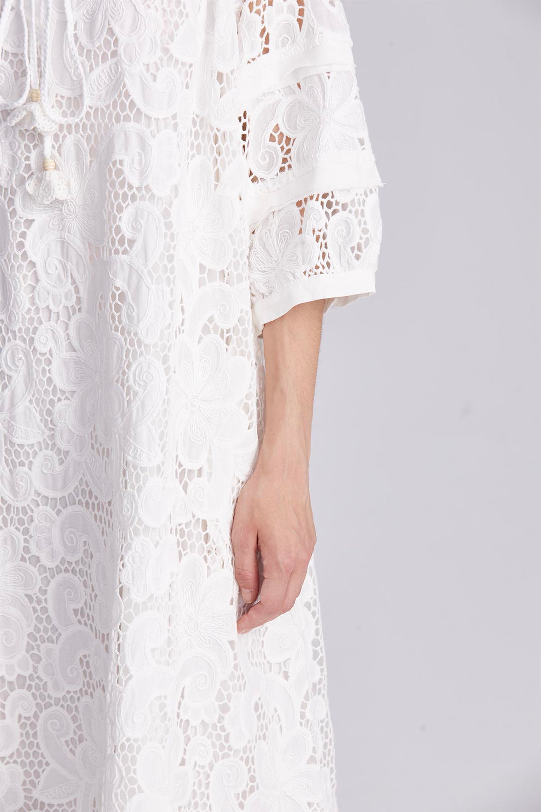 Ophelia Embroidery Lace Maxi Dress