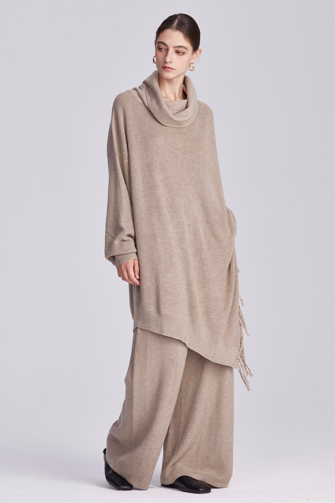 Colette Asymmetric Tassel Knit Set