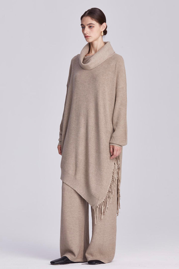 Colette Asymmetric Tassel Knit Set