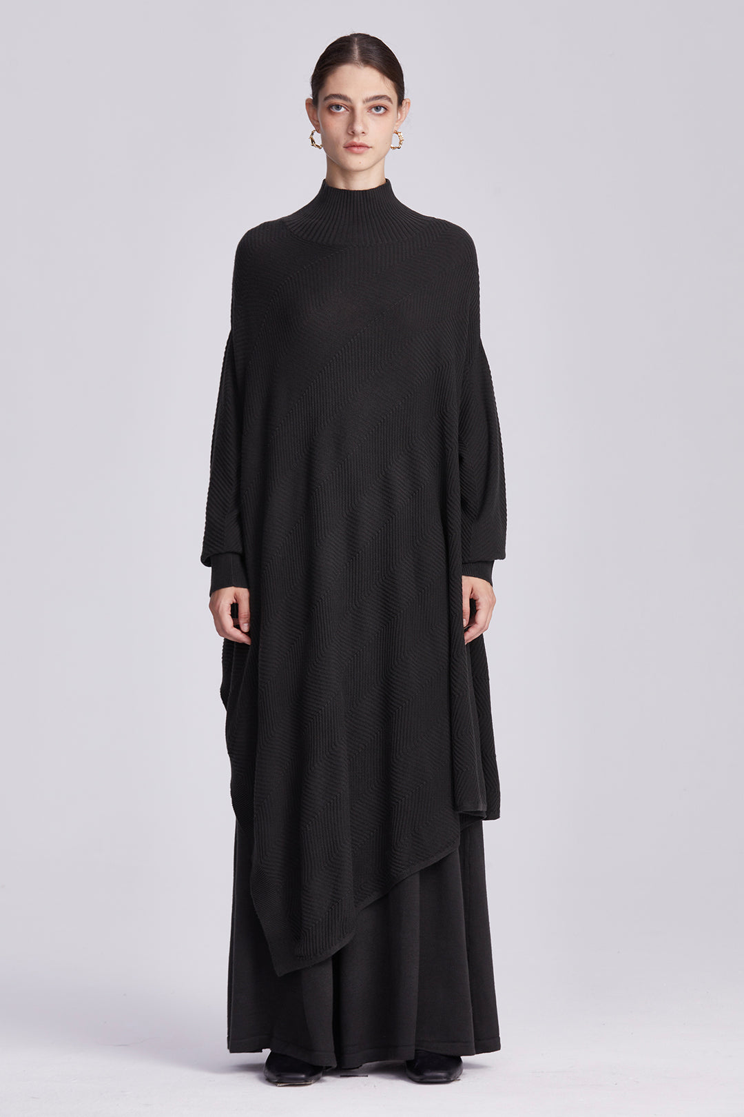 Elowen Asymmetrical Oversized Turtleneck Knit Set