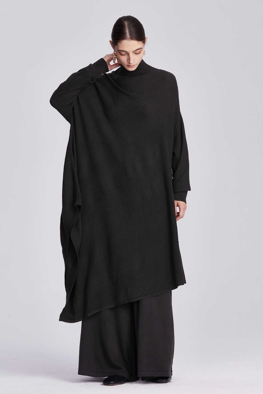 Elowen Asymmetrical Oversized Turtleneck Knit Set