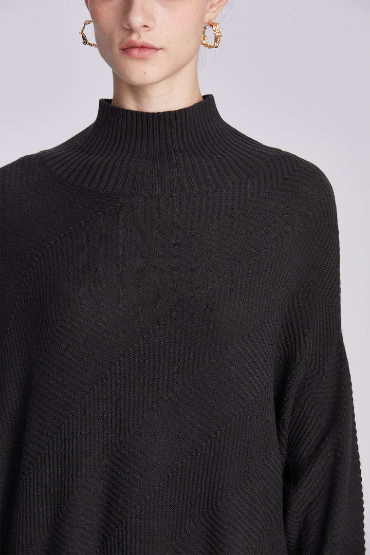 Elowen Asymmetrical Oversized Turtleneck Knit Set