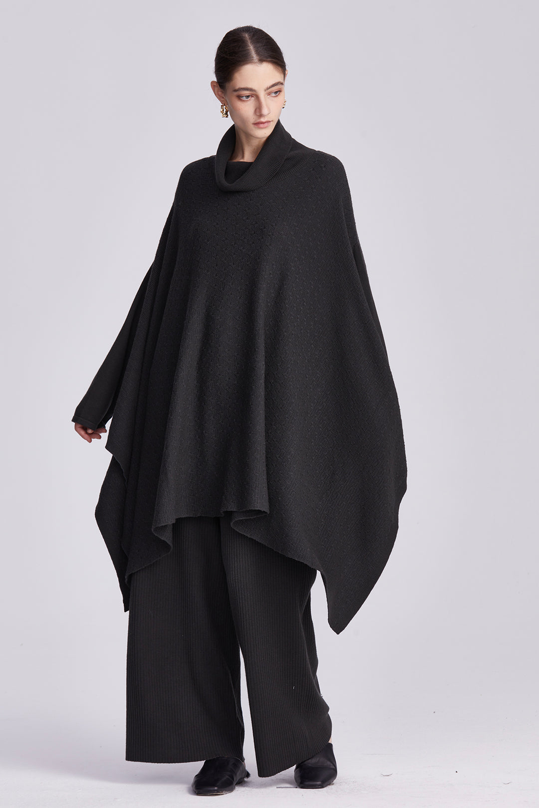 Seraphina Relaxed Fit Knit Cape and Trousers Set