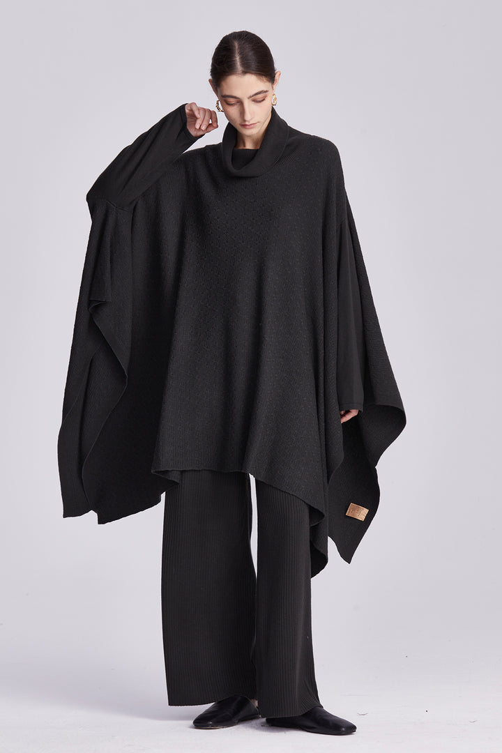 Seraphina Relaxed Fit Knit Cape and Trousers Set