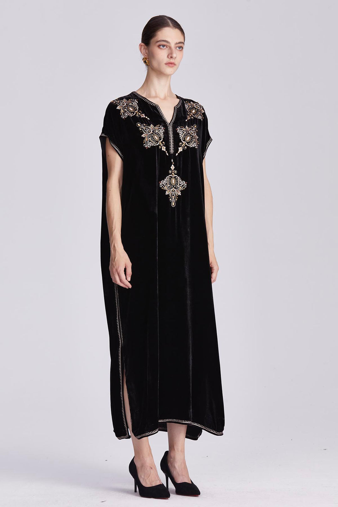 Elspeth Embroidered Velvet dress