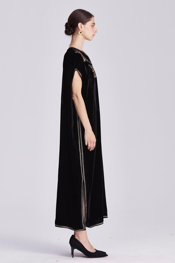 Elspeth Embroidered Velvet dress