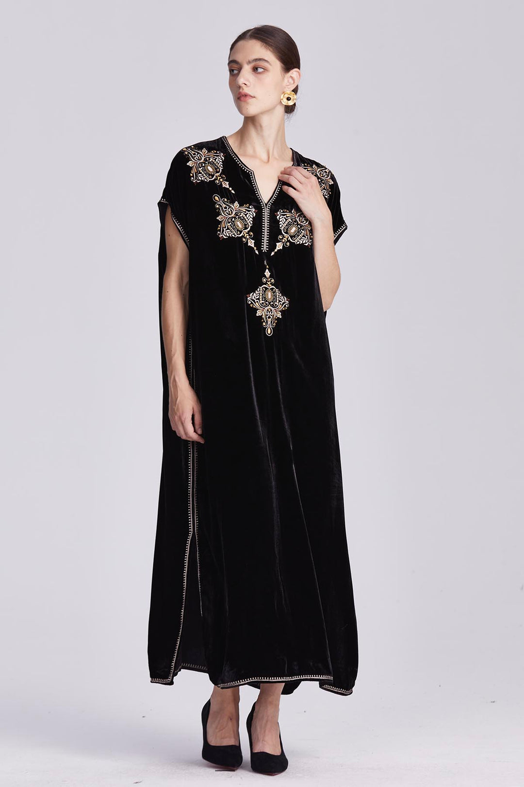 Elspeth Embroidered Velvet dress