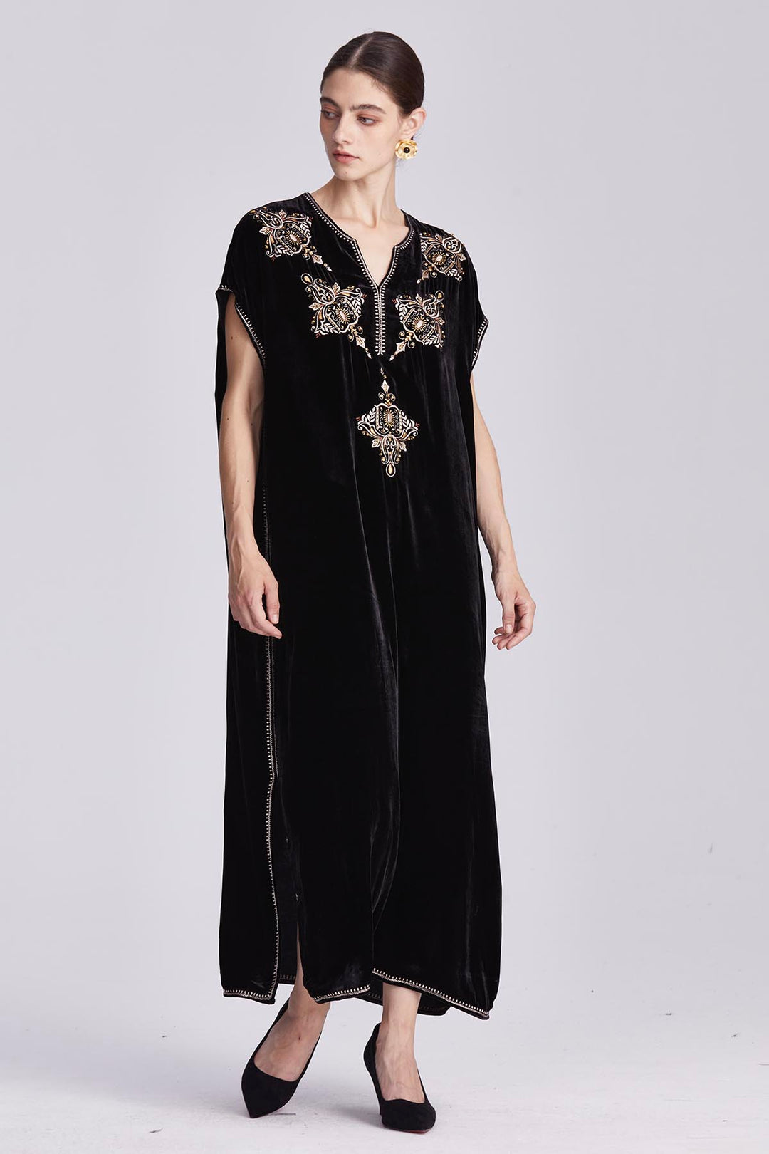 Elspeth Embroidered Velvet dress