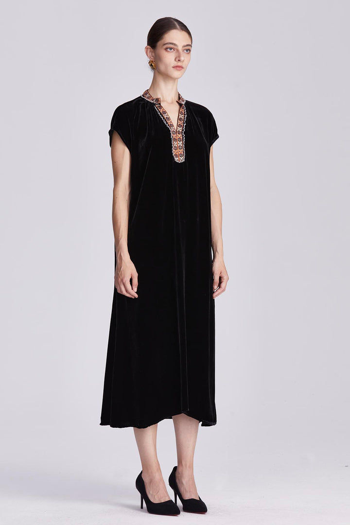 Isolde Ethnic Velvet Dress